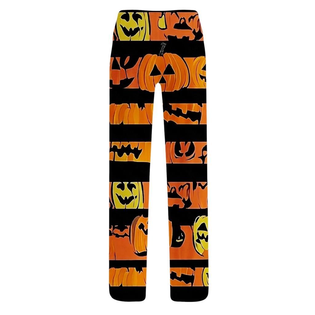 Women's Halloween Print Loose Fit Pajama Pants for Loungewear and Sleep