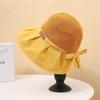 New bucket hat spring and autumn cotton labeling hat women's sunscreen sun hat big brim sun hat