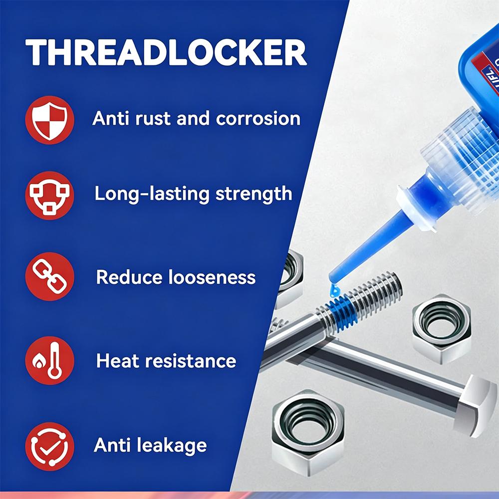 Thread Locker Medium Strength Screw Glue Thread Seal Anti Loosening Anaerobic Adhesive For Machinery Automotive Bolt Nut Locking Thread Lock3