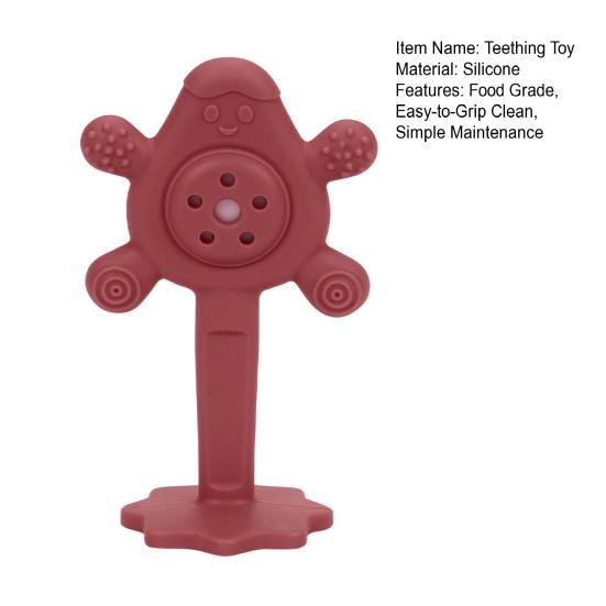 Baby Rattle Teething Toy Infants Food-Grade Silicone Rattle Easy-to-Grip Clean Develops Motor Skills Baby Sensory Development Toy