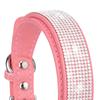 New Shiny Rhinestone Pet Collar, Soft Microfiber Adjustable Collar for Small Medium Dogs & Cats, Lightweight Walking Collar