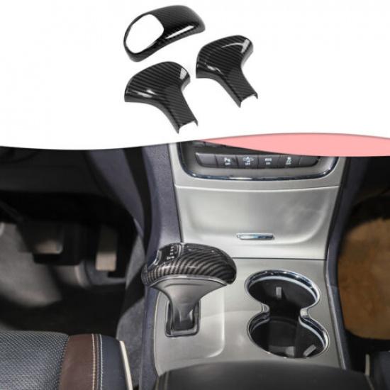 Carbon Fiber Gear Shift Head Knob Cover Trim Bezel for Jeep Grand Cherokee 14-15