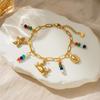 Cross-border Gold-plated Stainless Steel Seaside Animal-shaped Charm Bracelet Women Instagram-style Starfish Crab Shell Charms