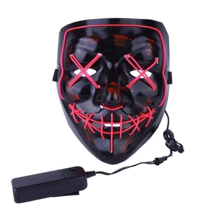 Masque LED de film d'horreur La Purge - Fushia - SHOP-STORY