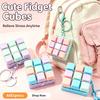 Cute 9 Keys Keyboard Keychain Stress-Relief Toys Clicking Keyboard Toy DIY Button Keycap Keyring Birthday Gifts for Friends Kids