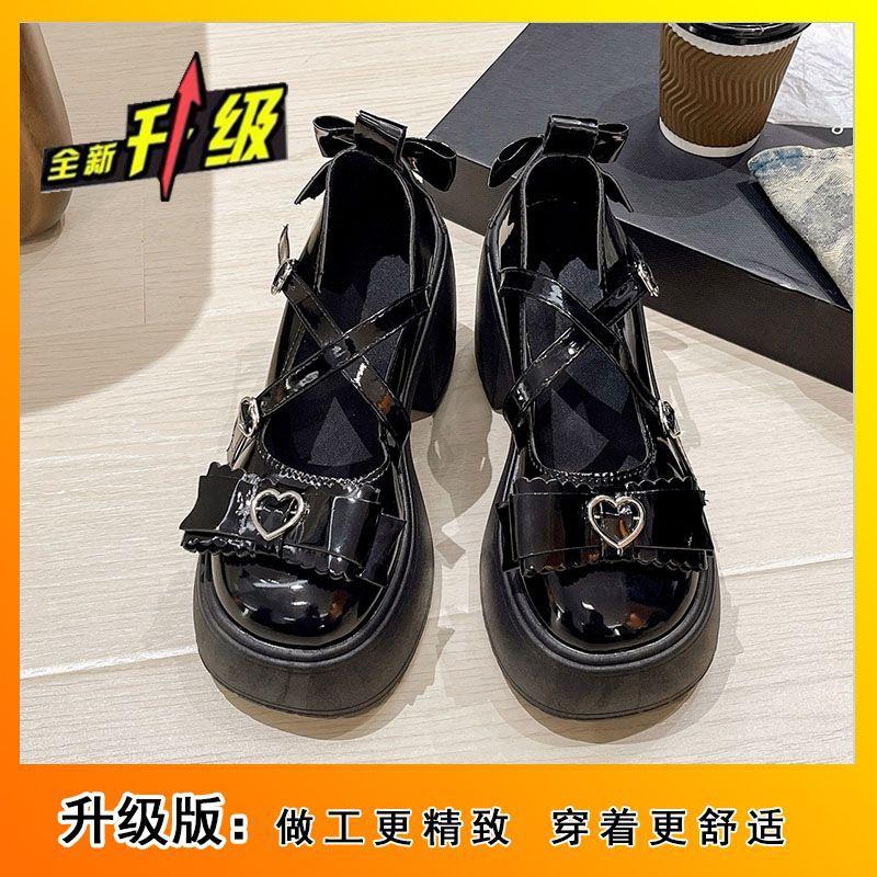 French Retro High-heeled Mary Jane Shoes Women's Bow National Style Round Head British Style Small Leather Shoes 2025 New Autumn