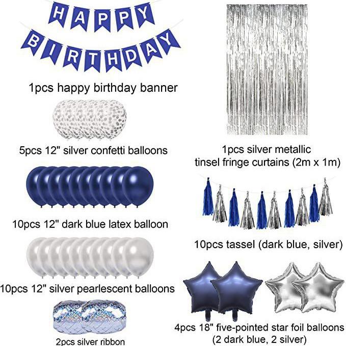 Navy Blue Night Blue Balloon Combination Package Ink Blue Series Set Birthday Party Graduation Decoration