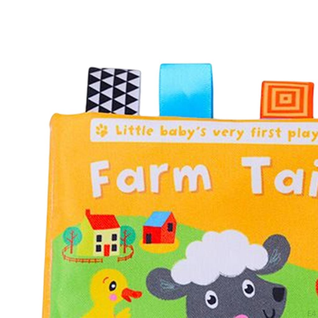 3D Animal Baby Car Toys Crinkle Paper Early Educational Interactive Cloth Book for 6 To 18