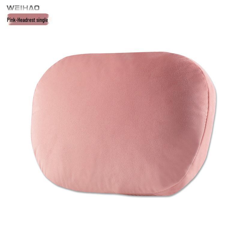 BMW Car Headrest Lumbar Pillow - Soft Pink Neck Support for Girls