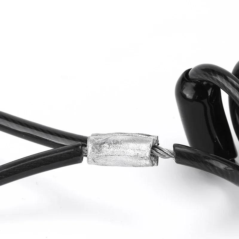 120cm Bike Spring Cable Lock Anti Theft Rope Alarm Motorcycle Brake Disc Lock Moto Bike Scooter Safety Reminder Anti-Theft Cable