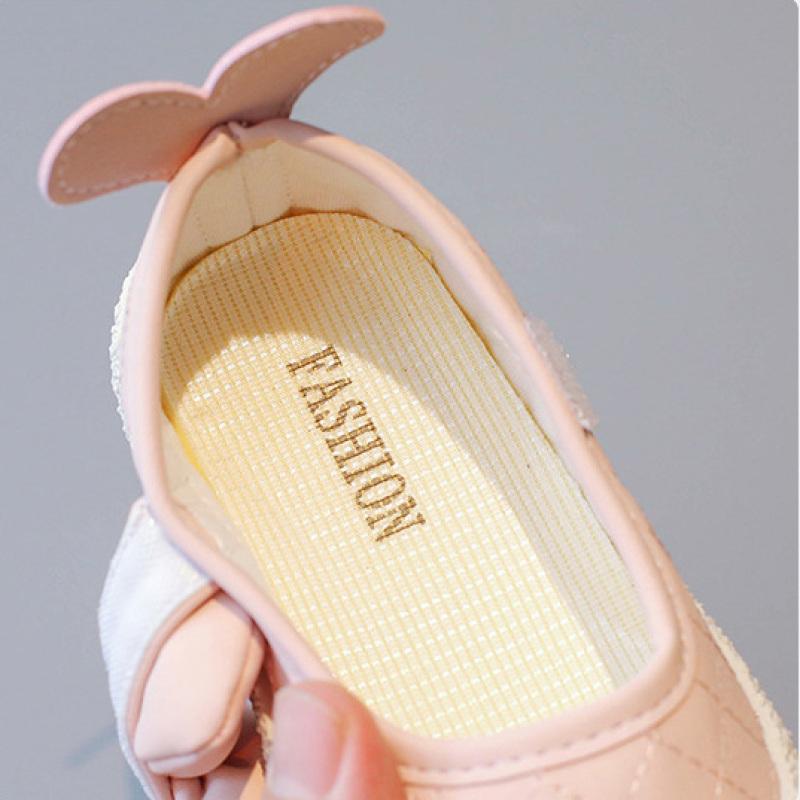 Sert Kızlar Velcro Prenses Ayakkabı Bebek Kız Fiyonk Ayakkabı Çocuk Kampüs Tarzı Deri Ayakkabı