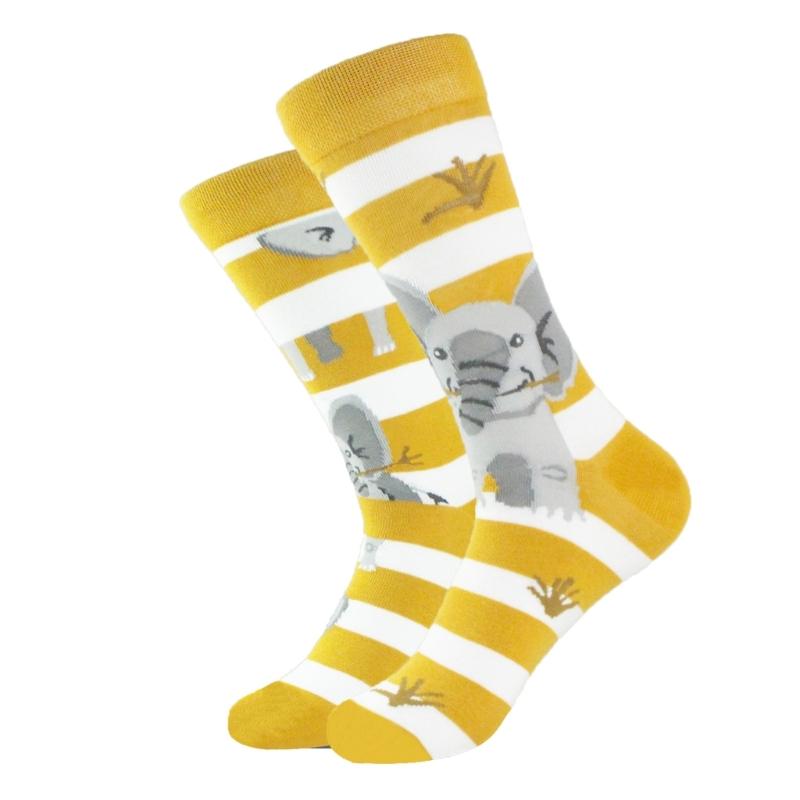 Animal Designs Crew Socks Novelty Funny Crazy Ankle Socks Asymmetrical Socks Cartoon Dress Socks Winter Boot Socks