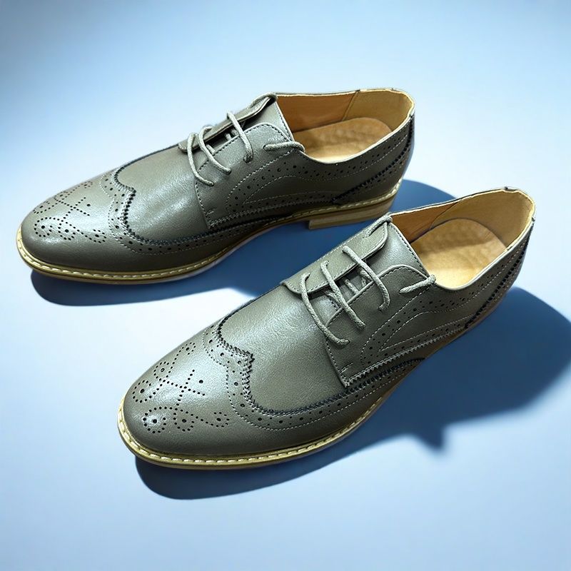 2025 Spring Brock Men's Shoes Korean Edition British Tide Shoes Breathable Business Men's Wedding Hairstylist Dress Leather Shoes