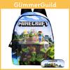 Sac à dos imprimé sur le thème de Minecraft avec trousse à crayons pour le voyage des garçons