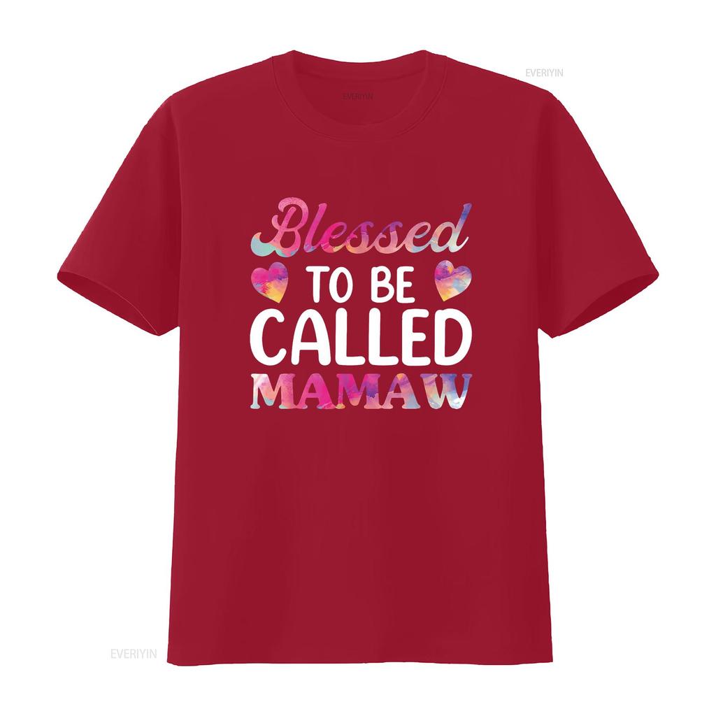 Blessed To Be Called Mamaw T Shirt Funny Mothers Day Grandma vintage Washed Soft Versatile streetwear Casual homme Breathable