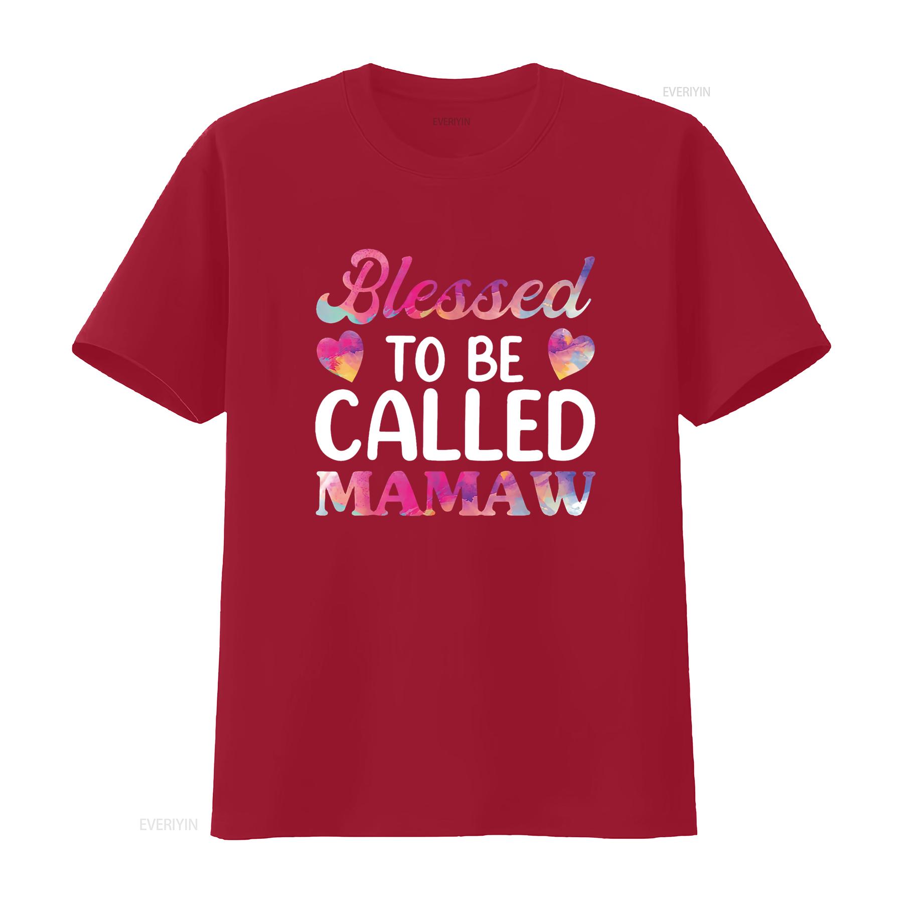 Blessed To Be Called Mamaw T Shirt Funny Mothers Day Grandma vintage Washed Soft Versatile streetwear Casual homme Breathable S