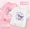 2pcs/pack Sanrio Summer Baby Girls Clothes Children Kuromi Printed Short Sleeve T-shirts Kid Cotton Cartoon Breathable Soft Top