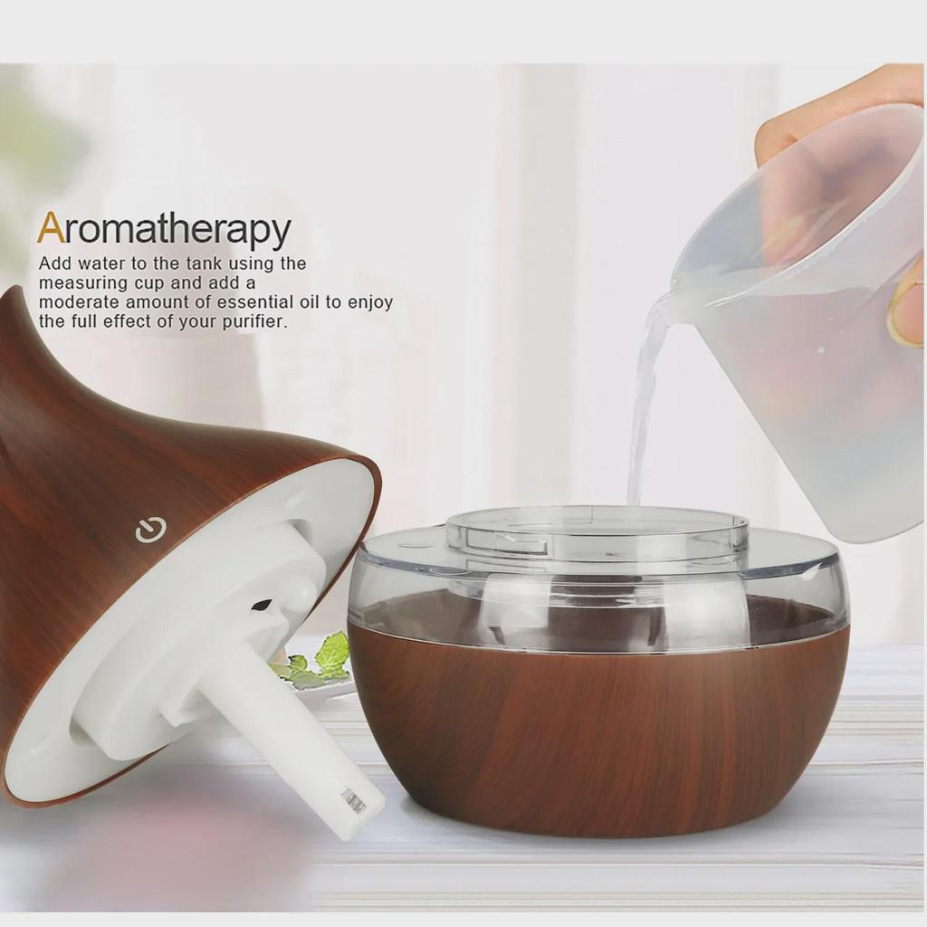 USB Dual Leaf Essential Oil Diffuser: Petal Humidifier Aromatherapy Vase - 300ml Mini