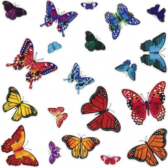 Iconikal 100-Count Static Cling Vinyl Window Decorations, Butterflies (5 Sheets of 20)
