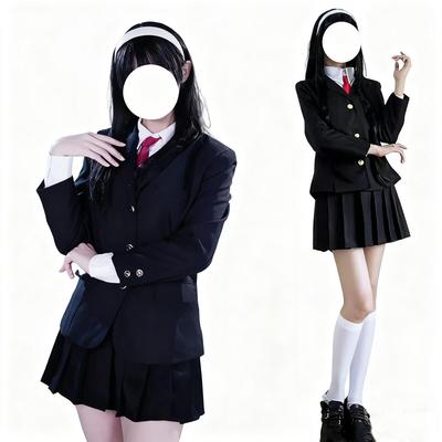 AOTYP High School Girl Includes and Perfect for Anime and Size S Uniform, 6-Piece Set, Headband, Blazer, Skirt, Graduation, Costumes, Halloween,