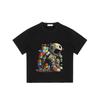 Black T-Shirt with Astronaut Sitting On Colorful Blocks Print for Casual Wear