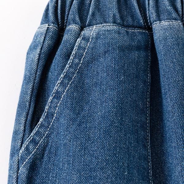 Summer Five Quarter Pants for Boys Fashionable Double Pocket Cover Woven Logo Mid Pants Korean Loose Pants