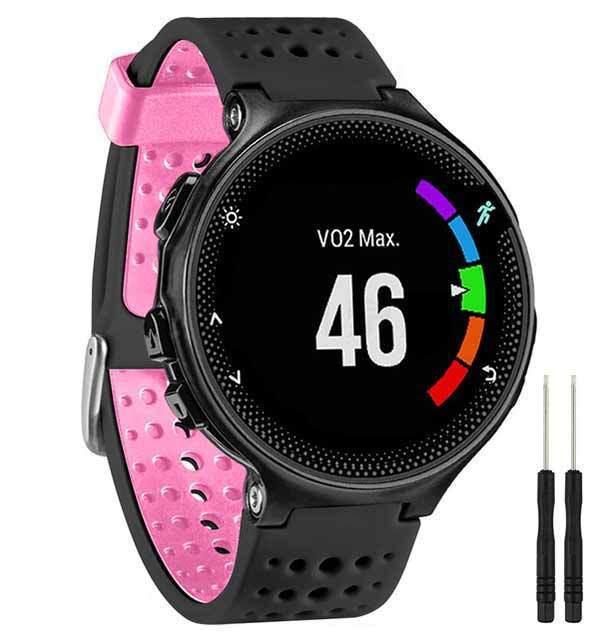 Compatible Silicone Wristband for Garmin Forerunner 235/620/735XT - Two-Color Round Hole Design.
