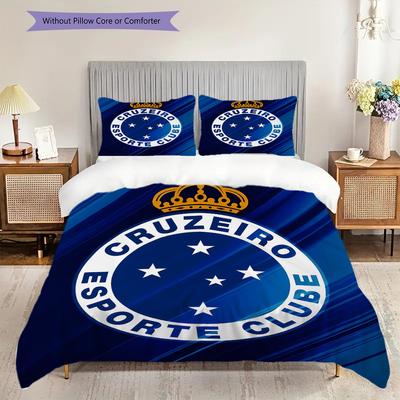 Cruzeiro Esporte Pattern Bedding Quilt Set Quilt Cover Pillowcase Home Decoration Birthday Gift (1 * Duvet Cover + 2 * Pillowcase, Without Core)