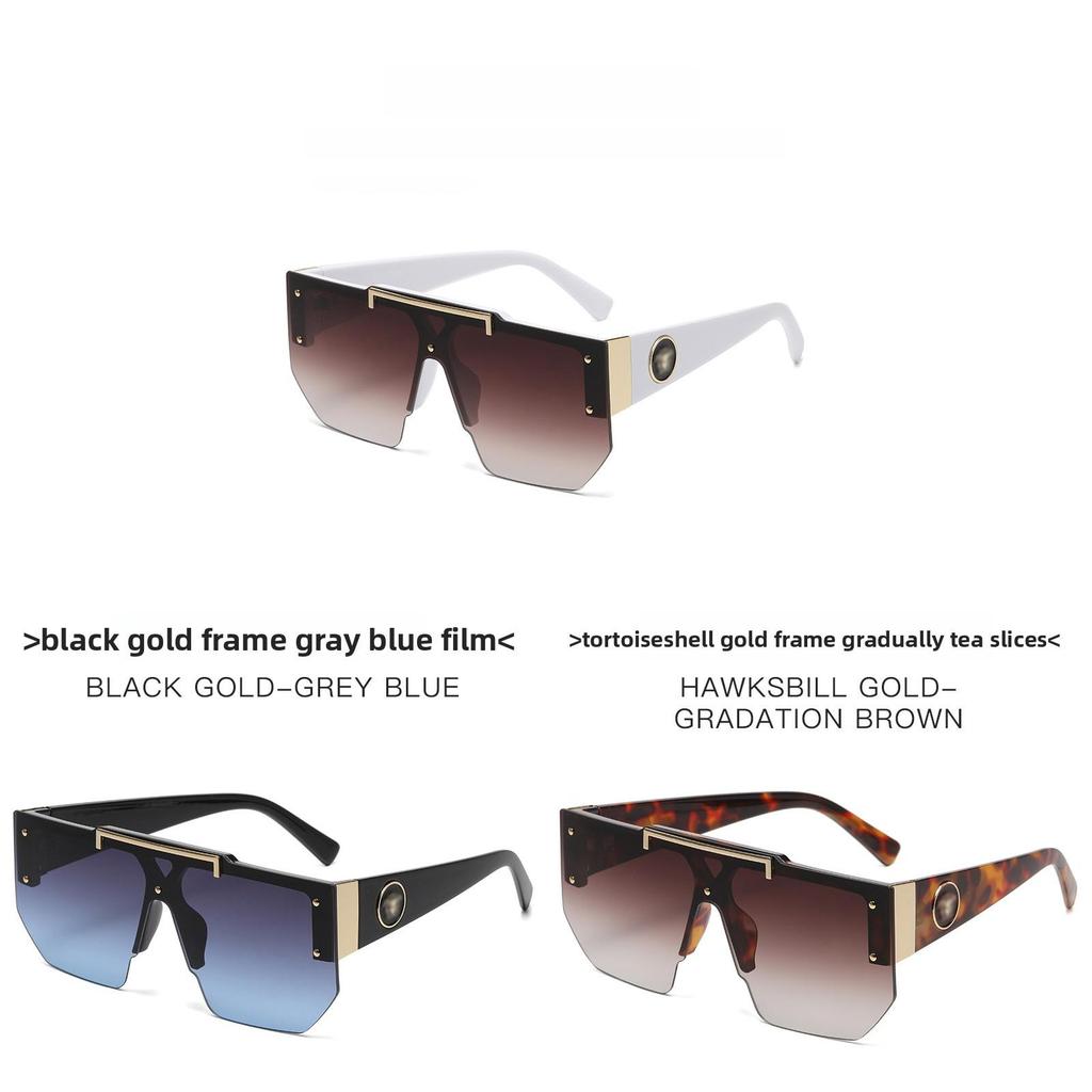 Summer Unisex Oversized Black Frame Sunglasses With Uv400 Protection For Outdoor Activities And Fashion Style