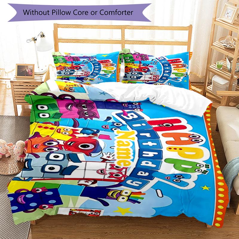 Set Biancheria da Letto con Nome e Numeri Personalizzato 3 Pezzi Copripiumino Chiusura Include 1 Copripiumino e 2 Federe, Morbido e Confortevole per Tutte le Stagioni.