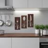 3pcs Hollow Out Kitchen Tools Wall Plaques Fork Wall Sticker Hangings  Restaurant Decor