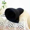 French Elegant Retro Black Foldable Big Brim Bell Basin Hat Women'S Summer Shade Holiday Beach Big Straw Hat