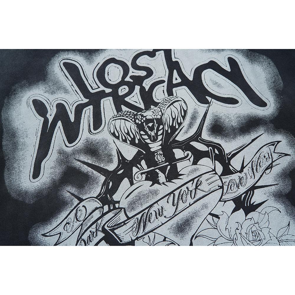 LOSTSHDWS Herren und Damen Reine Baumwolle Trendige Marke Heißprägung und Waschen zur Herstellung von Vintage-Hoodies und Hoodies