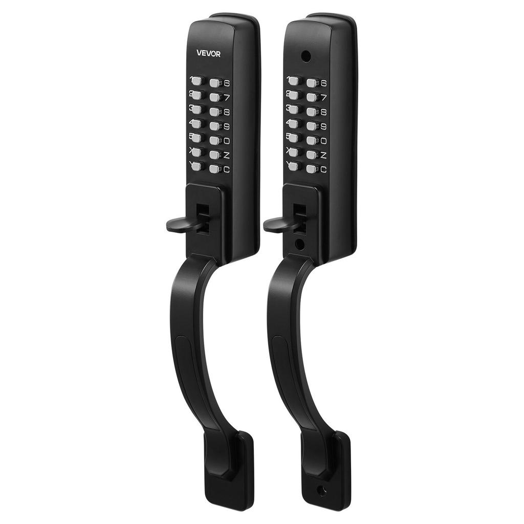 Mechanical Keyless Entry Door Lock, 2.0 Code Upgrade, 4-7 Digits Code, Double-Sided Push Button Combination Keypad Door Lock with Pull Handle, Auto