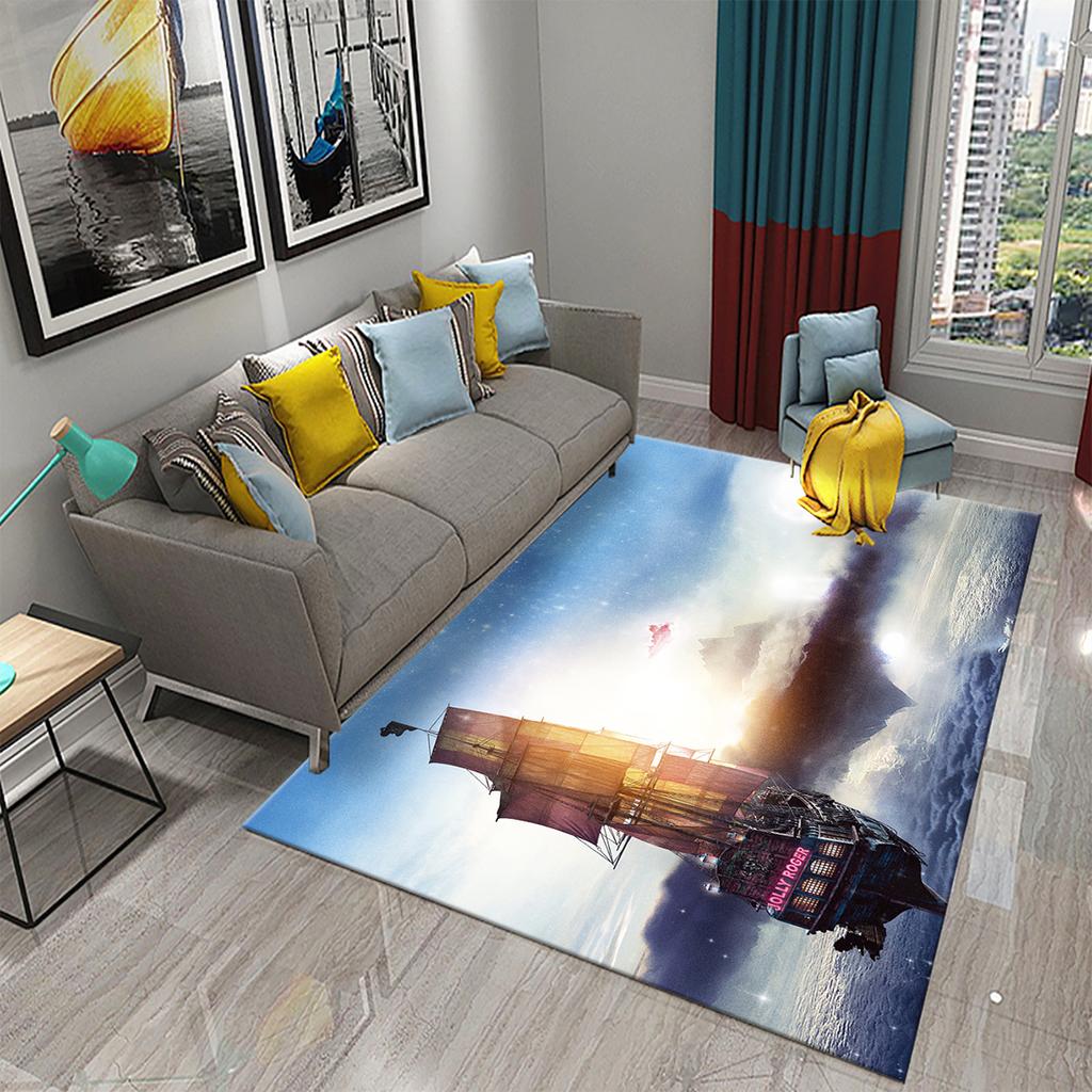 Bedroom Living Room Door Mat Balcony Decorative Floor Mat Bathroom Non-slip Door Mat Retro Pirate Ship Carpet
