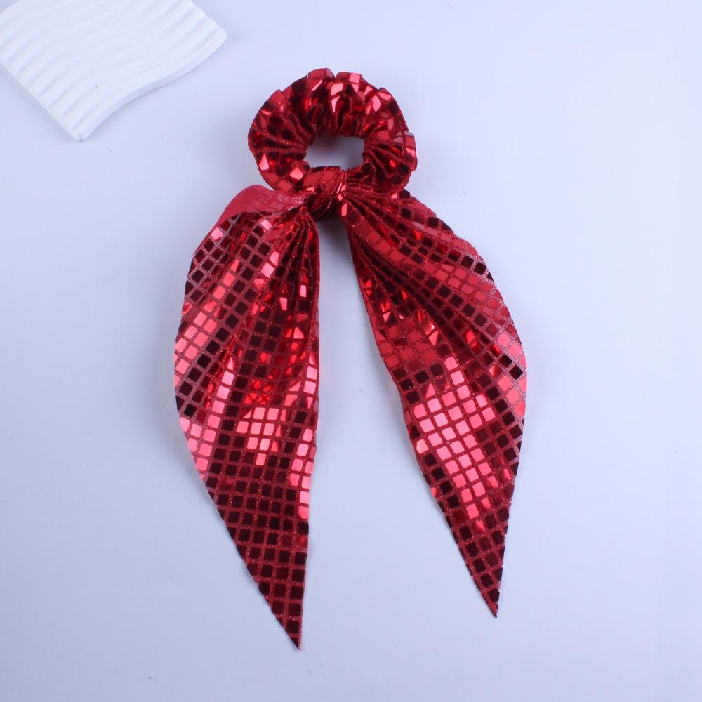 Music Disco Theme Ribbon Hair Ties Sequin Headwear Retro Hair Band Women Girls