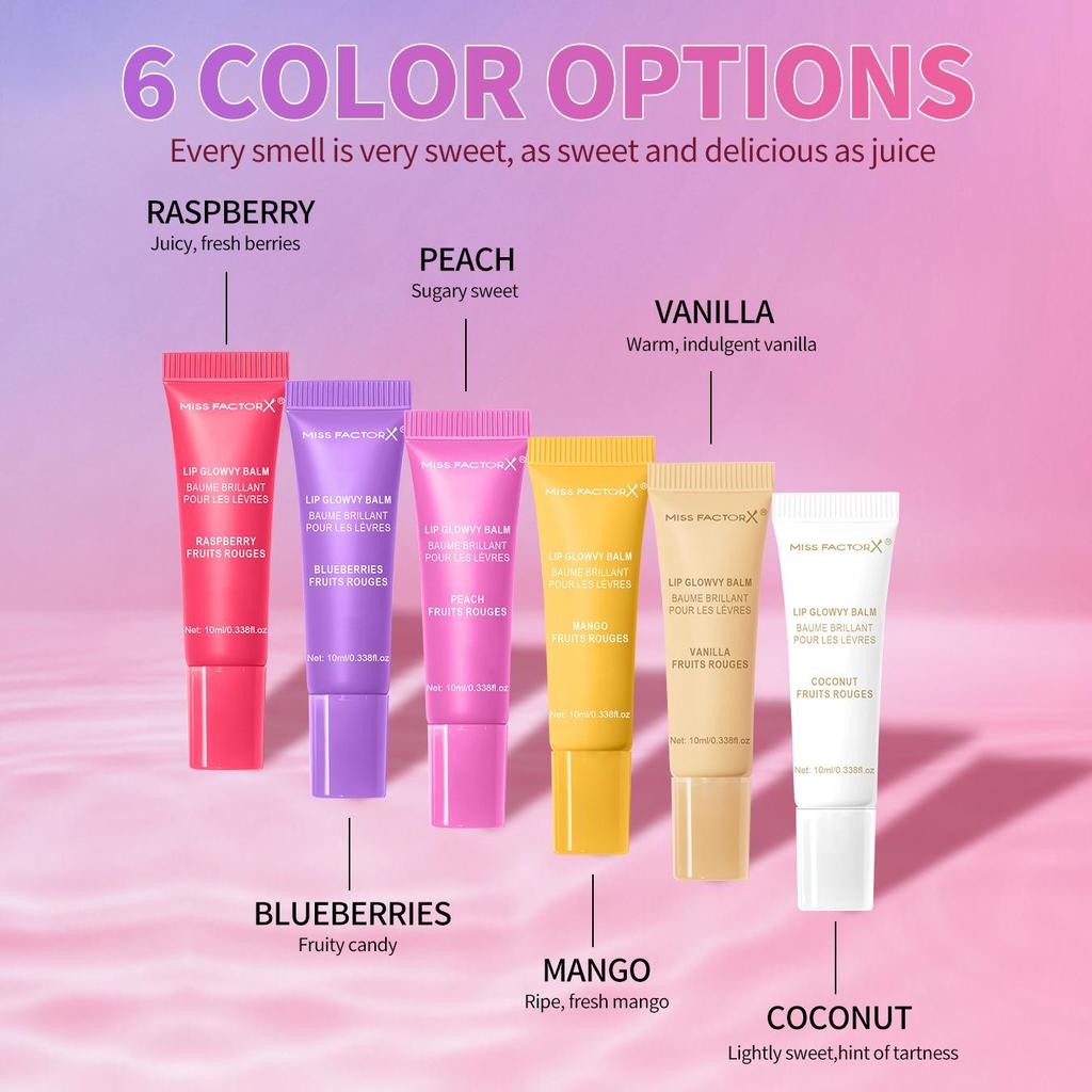 6-Piece Moisturizing Lip Oil Set: Glossy Primer & Essential Care for Autumn/Winter