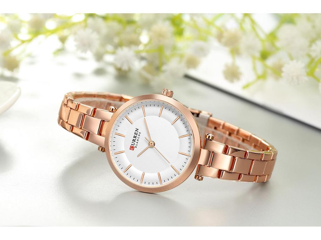 CURREN 9054: Women's Ultra-Thin Waterproof Quartz Watch with Small Round Dial
