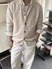 Men's Korean-Style Core-Spun Yarn Cardigan: Autumn Casual Sweater in Old Money Trendy Commuter Design