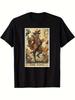 Tarot The Fool Graphic T-Shirt Vintage Mystic Card Print Casual Tee