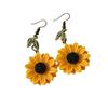 Boucles d'oreilles Puces Florales Premium de Niche pour Femmes Géométriques Tournesol Amazon Décor Quotidien Rencontre