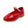 Girls' leather shoes, Korean style pearl buckle princess shoes, children's soft-soled black shoes for little girls, baby performance shoes, runway