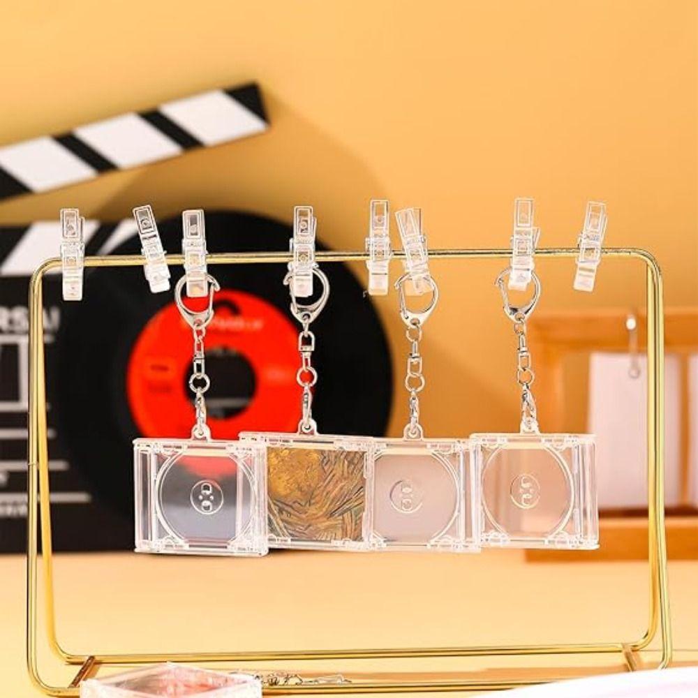 5pcs Acrylic Keychain Album Case Personalized DVD Jewel Keyring Creative Mini CD Holder Gift