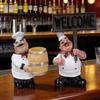 Fat Chef Resin Figurine Message Board Toothpick Holder Resin Chef Statue Sculpture Kitchen Counter Decor Ornament for Home Cafe Restaurant