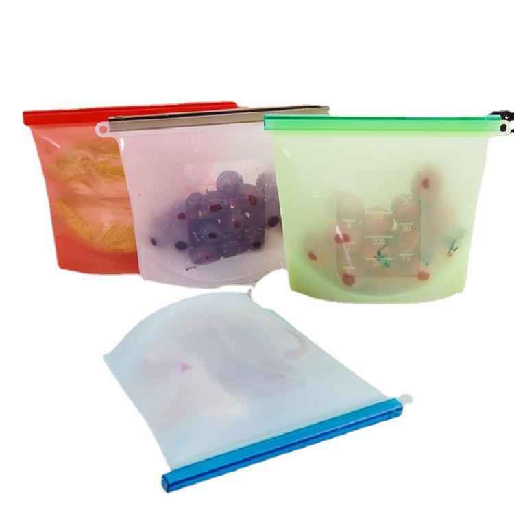 Silicone Food Storage & Portioning Bags - Food-Grade Freezer Bags for Fresh-Keeping Vegetables & Fruits