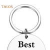 Stainless Steel Keychain Dad from Son Best Dad Ever Keychain Gift Double Sided Letter Print Keyring Valentine Day Heartwarming Gift