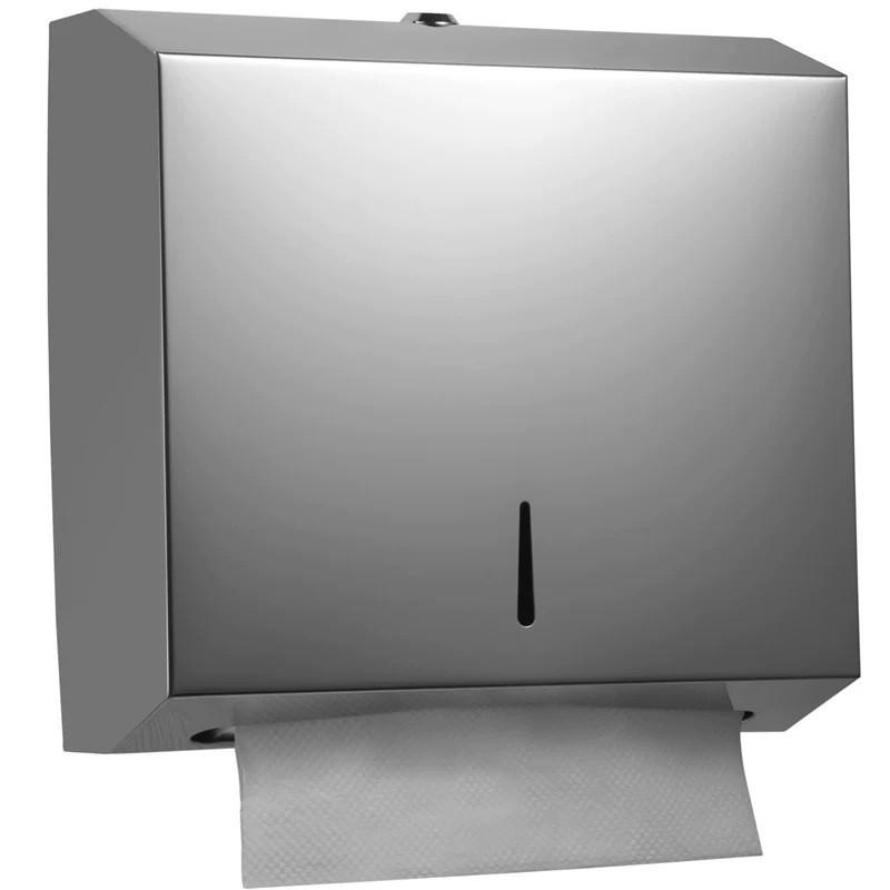Stainless Steel Wall-Mounted Hand Towel Dispenser Bathroom Kitchen Commercial Use No Drill Installation