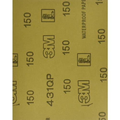 3M WetorDry Wet Sanding Paper Sheets, High Polishing Gold, 228x280mm, #150, Pack of 10