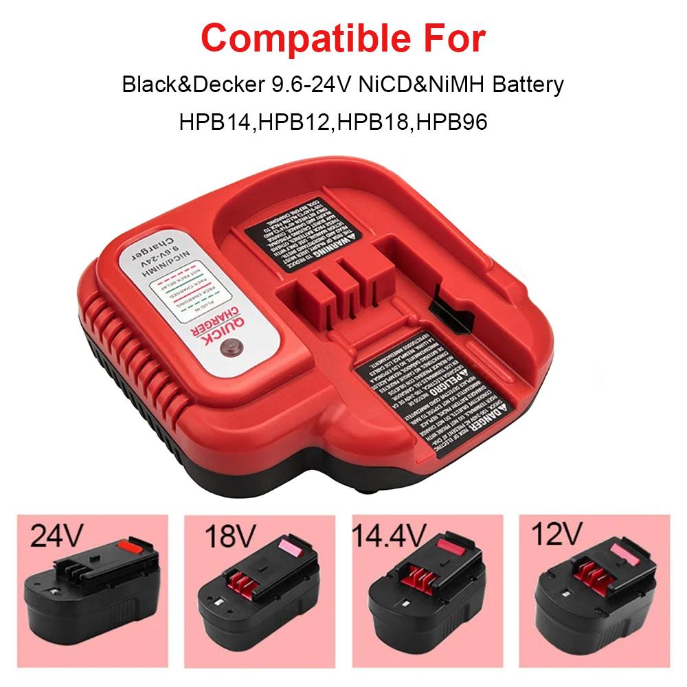Replacement Battery Charger For Black & Decker Ni-CD Ni-MH Battery Multi-Volt 9.6V/12V/14.4V/18V Fast Battery Charger