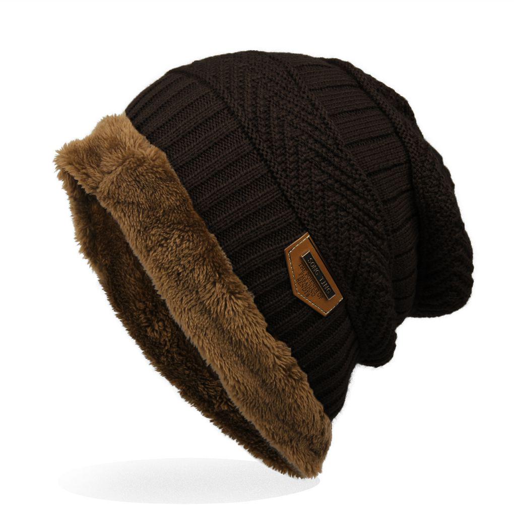 Gorro de Invierno para Hombre Gorros de Punto Negros Gorro de Otoño Gorra para Esquiar al Aire Libre Gorro Grueso Cálido Gorros Tipo Calavera Gorro de Lana Gorra para Montañismo Suave